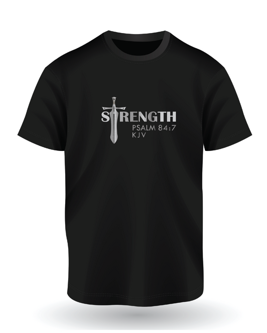 STRENGTH Black T-Shirt | New Metallic Collection