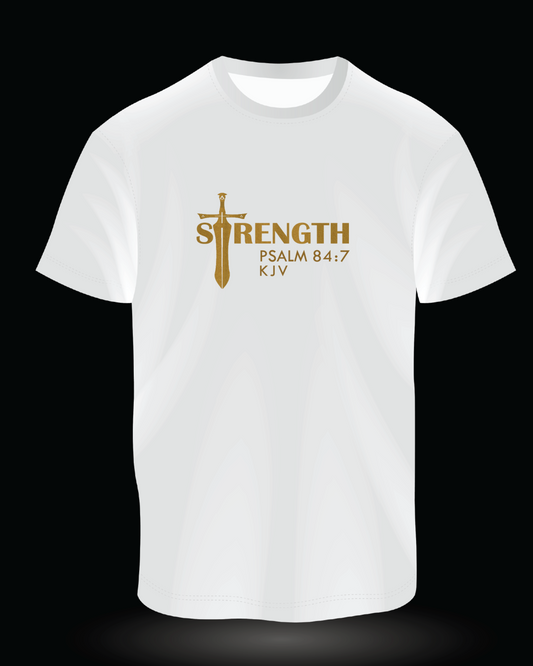 STRENGTH White T-Shirt | New Metallic Collection