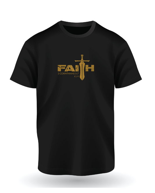 FAITH Black T-Shirt | New Metallic Collection